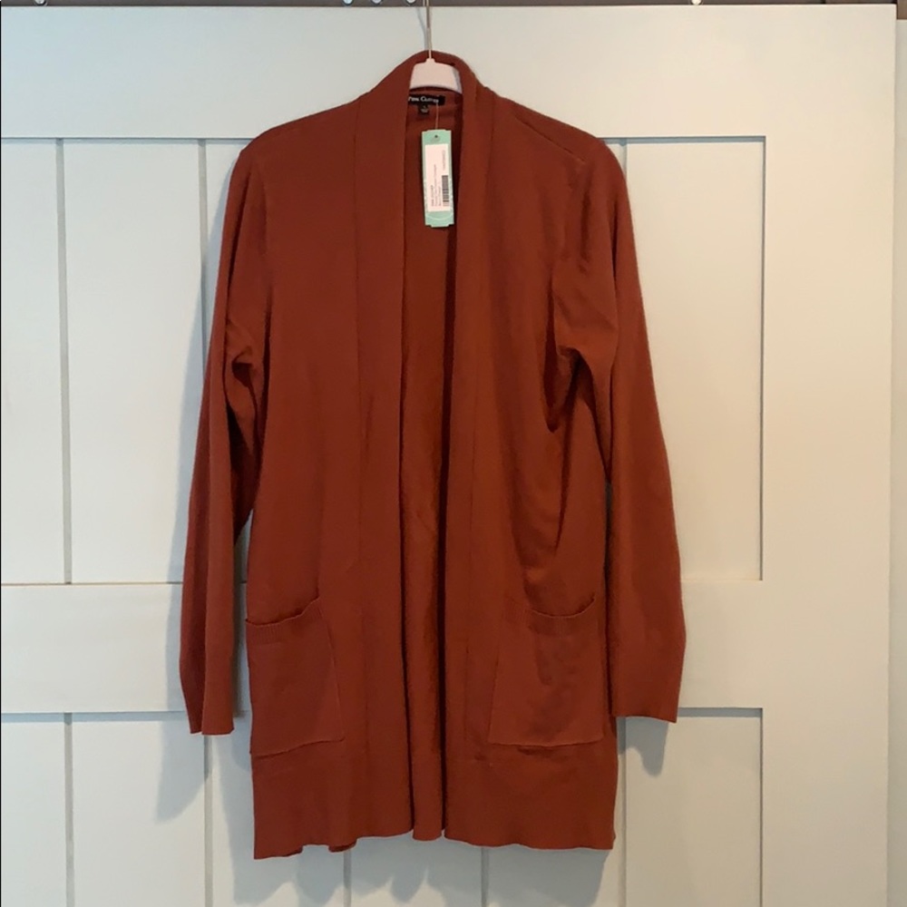 Rust Cardigan, Pink Clover